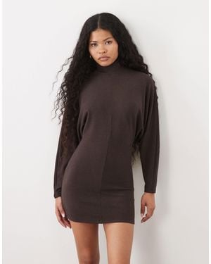 ASOS Asos Design Petite Supersoft Drape Batwing Mini Dress - Black
