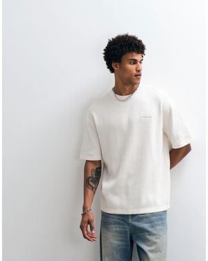 PEGADOR – ston – strukturiertes strick-t-shirt - Weiß