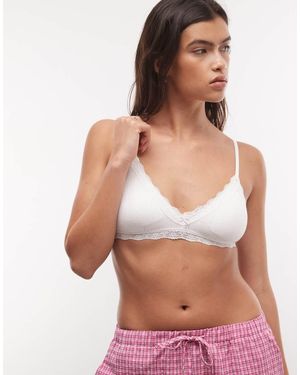 Cotton On Cotton Lace Triangle Padded Bralette - White