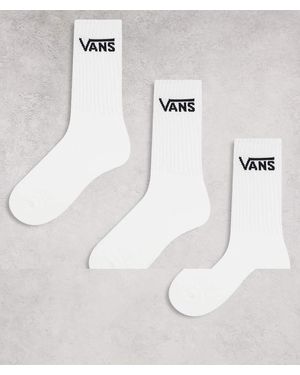 Vans Pack De 3 Pares De Calcetines Blancos Clásicos De Caña Alta De