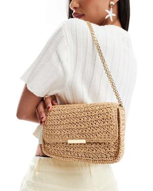 Mango Crossbody Raffia Bag - White
