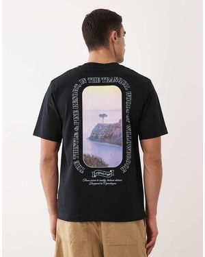 Jack & Jones Oversized T-shirt With Scenic Backprint - Black