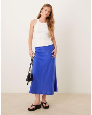 Y.A.S Satin Midi Skirt - Blue