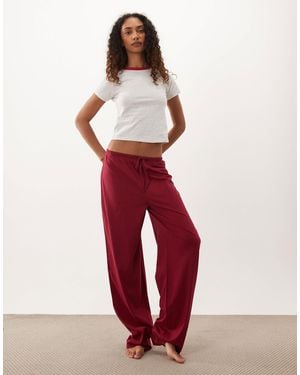 ASOS Asos Design Tall Mix & Match Cotton Pajama Trouser - Red