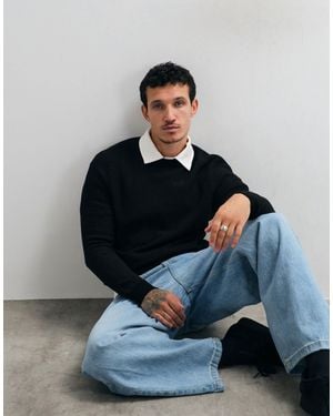 Only & Sons Regular Fit Crew Neck Texture Knit - Blue