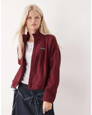 Columbia Jasper Ridge Pebbled Full Snap Fleece - Red