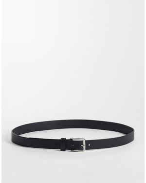 Jack & Jones Square Buckle Leather Belt - White