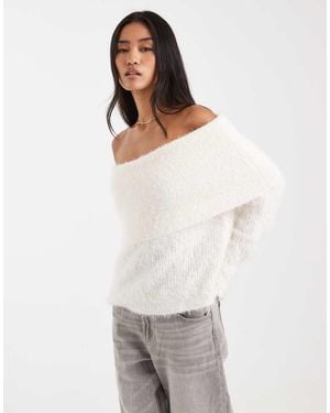 Miss Selfridge Foldover Lash Bardot - White