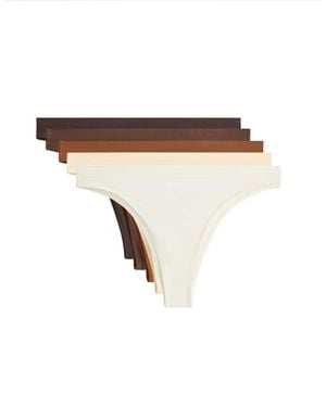 Oysho 5 nahtlose brazilian-slips aus polyamidmix - Weiß