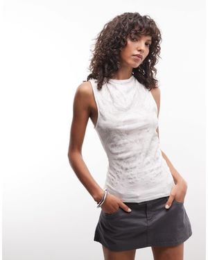 Weekday Tank Top With Mystical Horse Graphic Print - White