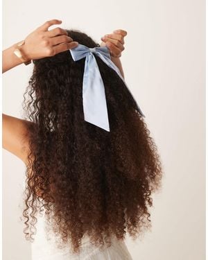 ASOS Hair Bow With Embroidered Happily Ever After Detail - Brown