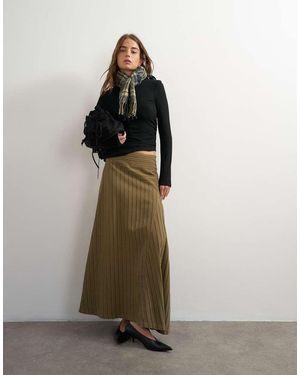 TOPSHOP Asymmetrische Gestreepte Rok - Groen