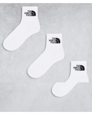 The North Face Simple Dome 3 Pack Logo Ankle Socks - White