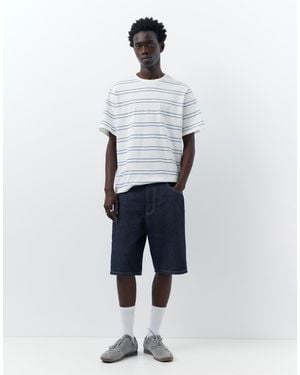 Pull&Bear Baggy Denim Bermuda Shorts - Blue