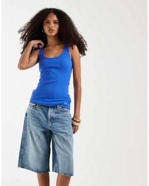 Hollister Scoop Neck Tank Top - Blue