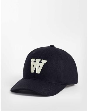 DOUBLE A by WOOD WOOD Felt Patch Logo Cap - Blue