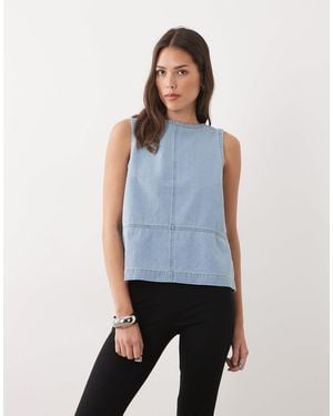 Threadbare – ärmelloses jeansoberteil - Blau