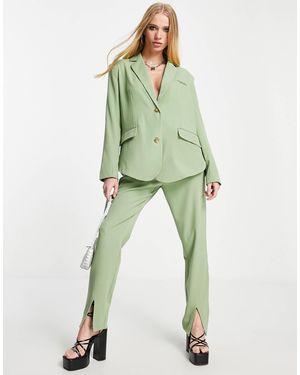 4th & Reckless Trouser Co Ord With Front Spilt - Green