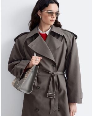 & Other Stories Double Breasted Belted Trench Coat - Gray