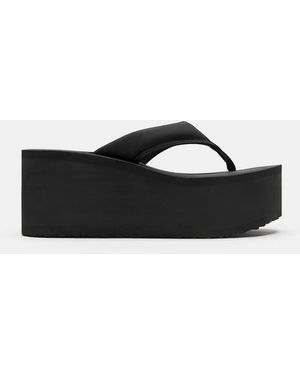 Pull&Bear Zeppe Flatform Infradito Nere - Nero