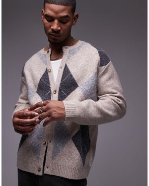 TOPMAN – strickjacke - Grau
