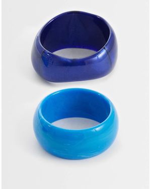 ASOS Pack Of Two Chunky Resin Bangles - Blue
