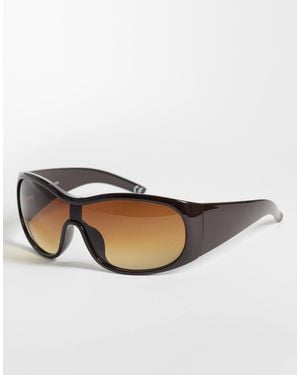 ASOS Oversized Aviator Wrap Sunglasses - Black