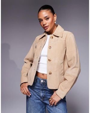 River Island Premium Real Suede Harrington - Blue