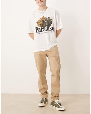 GANT – schmal geschnittene chinohose aus twill - Natur