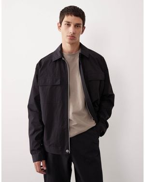 ASOS COLLECTIVE Co-ord Oversized Nylon Shacket - Black