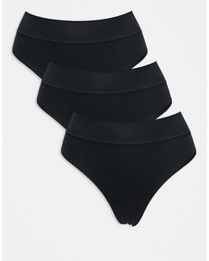 Lindex – 3er-pack nahtlose string-tangas - Schwarz