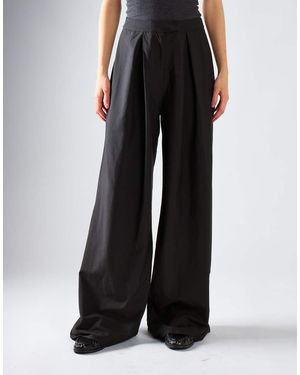 NARRATED High-Waisted Wide-Leg Trousers - Black