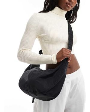 BAGGU Bolso Mediano De 8" × 13,75" Con Diseño Semicircular De Nailon De - Blanco