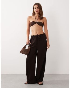 Brave Soul Textured Beach Pants - Brown