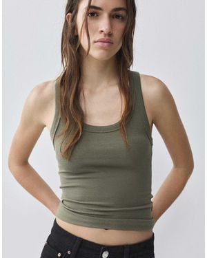 Pull&Bear – basic-tanktop - Grün