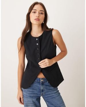 Mango – hochgeschlossene, elegante weste - Blau