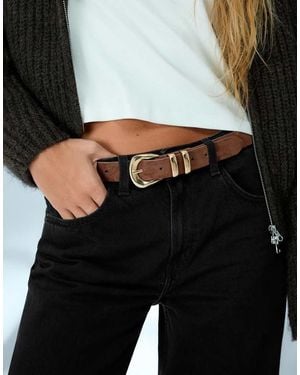 Bershka Faux Leather Belt - Black