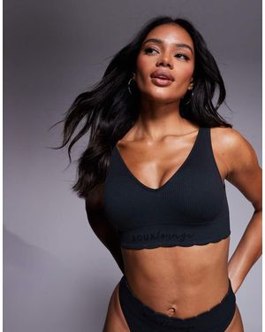 Boux Avenue Bralette De Canalé Con Borde Festoneado De - Negro