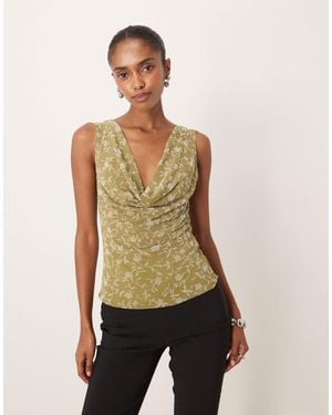 Motel Losa Cowl Neck Top - Green