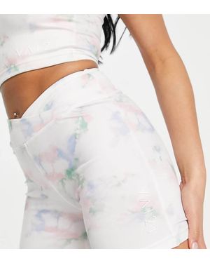 VAI21 Leggings Cortos Con Efecto Tie Dye Y Detalle Cruzado De (Parte De Un Conjunto) - Blanco