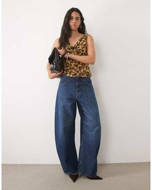ASOS Top Met Gedrapeerde Halslijn - Blauw