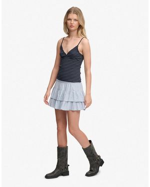 Superdry – gestufter minirock - Blau