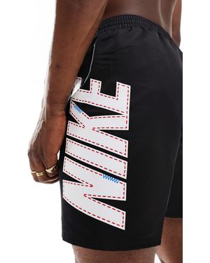 Nike Nike – big block – volley-badeshorts - Schwarz