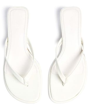 NA-KD Leather Flip Flop Heels - White