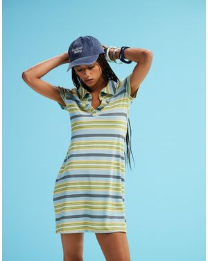 ASOS Short Sleeve Polo Mini Dress - Blue