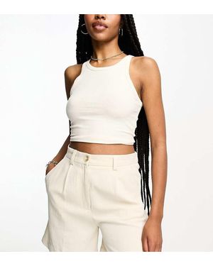 ASOS Asos Design Tall Dad Short With Linen - Natural