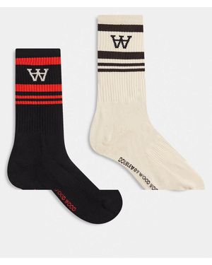 DOUBLE A by WOOD WOOD Ryder 2 Pack Socks - Black