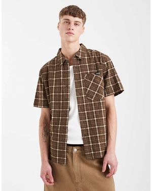 Santa Cruz Eli Short Sleeve Checked Shirt - Brown