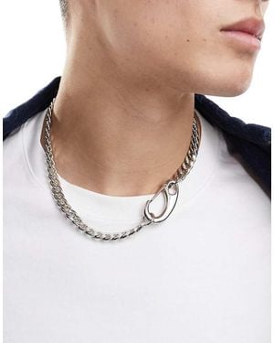 ASOS Carabiner Chain Necklace - White