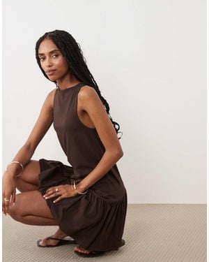 ASOS – ärmelloses minikleid - Braun